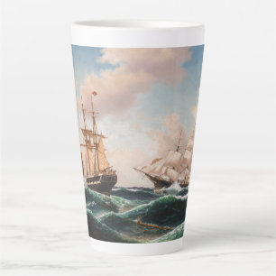Segel Tall Clipper Ship Ocean Waves Latte Tasse