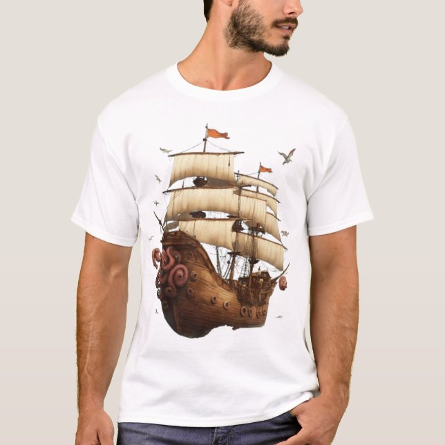 Segel- und Anchor-T - Shirt - Reise durch das Lebe (Vorderseite)