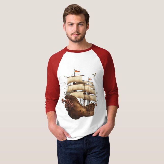 Segel- und Anchor-T - Shirt - Reise durch das Lebe (Vorne ganz)