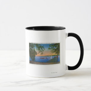 Segel und Motorboote an der Roseland Park-Szene Tasse