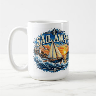 Segel weg, segel durch das unbekannte blaue Meer Kaffeetasse