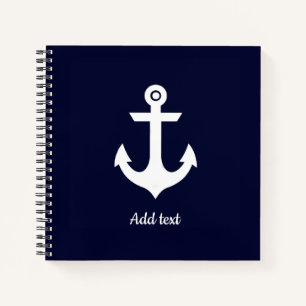 Segelanker Boot Navy Weiß Notizbuch