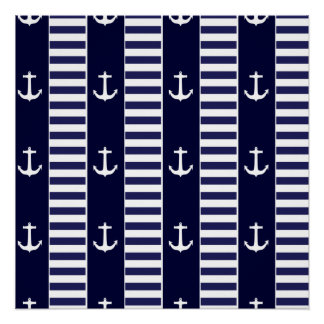 Segelanker und Streifen Poster
