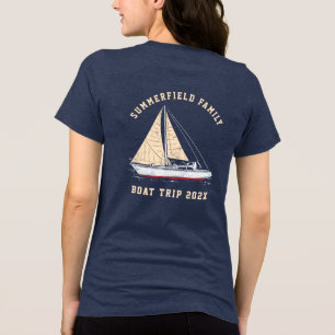 Segelanpassung für die Familie auf einem Bootstrip Tri-Blend Shirt