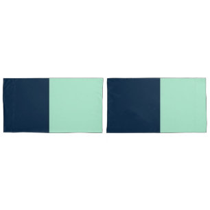 Segelblau und Mint Kissenbezug
