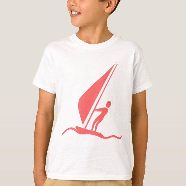 Segelboarding - Tropenrosa T-Shirt (Vorderseite)