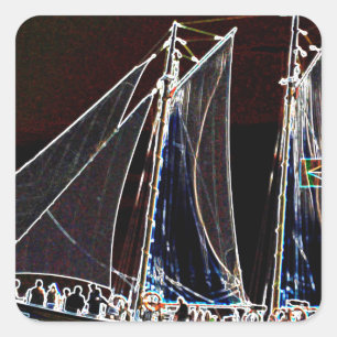 Segelboot - abstraktes Foto Quadratischer Aufkleber