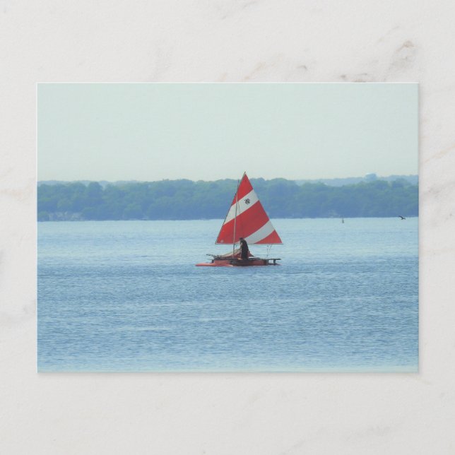 Segelboot am Mendota-See in Madison, Wisconsin Postkarte (Vorderseite)