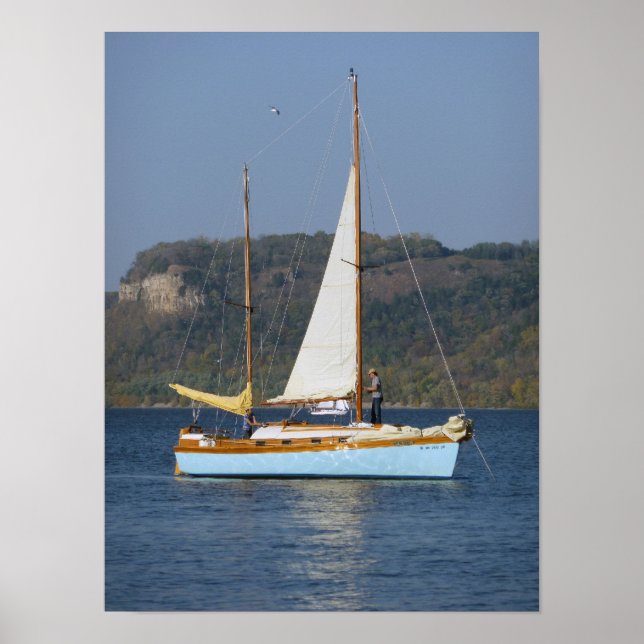 Segelboot am Pepiner See Poster (Vorne)