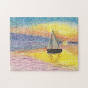 Segelboot am Sonnenuntergang