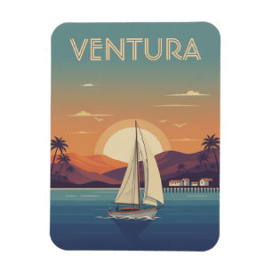 Segelboot an der Ventura Golden Coast Kalifornien Magnet
