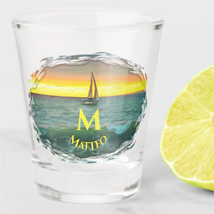 Segelboot auf Banderas Bay 0884 Schnapsglas