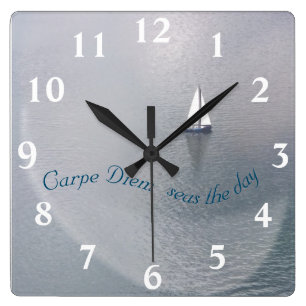 Segelboot auf dem Meer Acryl-Wanduhr Quadratische Wanduhr