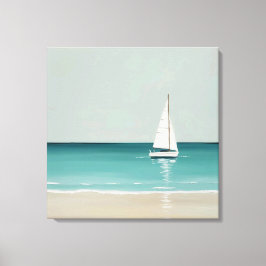 Segelboot auf der Canvas-Seite im Freien Leinwanddruck