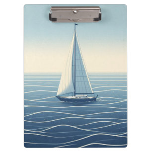 Segelboot auf hoher See Klemmbrett