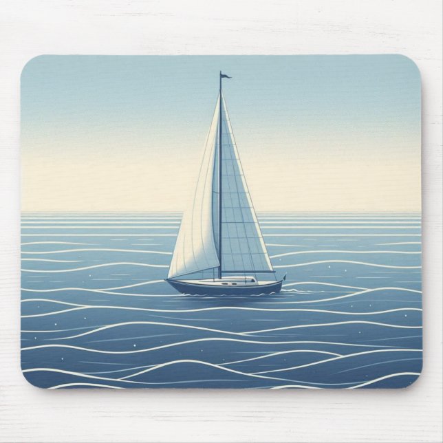 Segelboot auf hoher See Mousepad (Vorne)