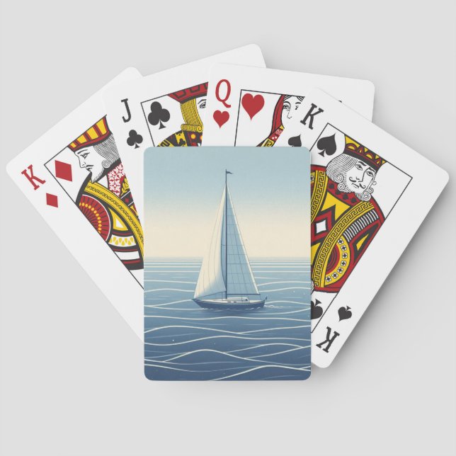 Segelboot auf hoher See Spielkarten (Rückseite)