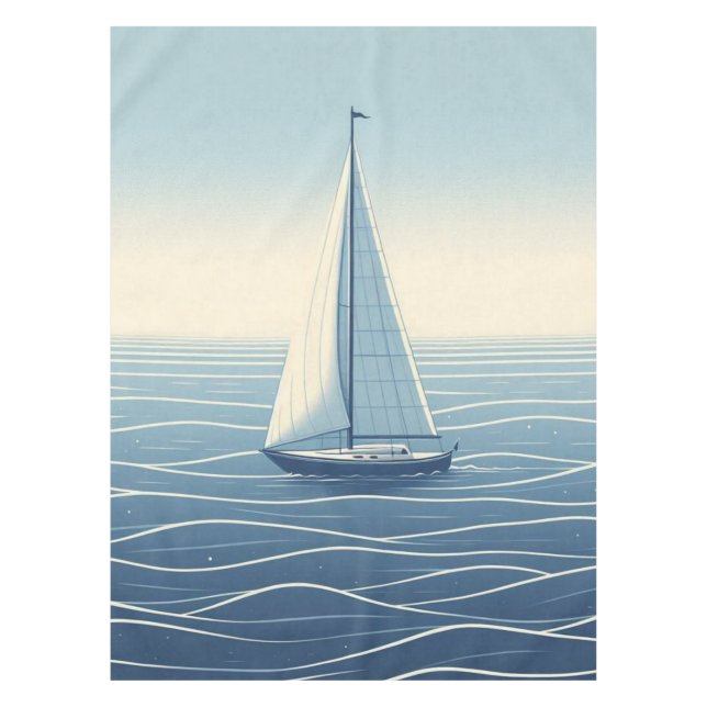 Segelboot auf hoher See Tischdecke (Vorderseite)