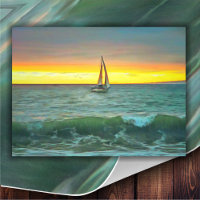 Segelboot auf Kunst-Druck Banderas Bucht-0884