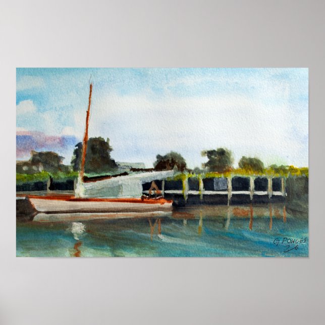 Segelboot auf Norfolk Broads Poster (Vorne)
