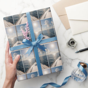 Segelboot auf ruhigem Ozeanwasser Geschenkpapier