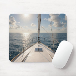 Segelboot auf ruhigem Ozeanwasser Mousepad
