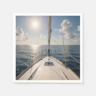 Segelboot auf ruhigem Ozeanwasser Serviette