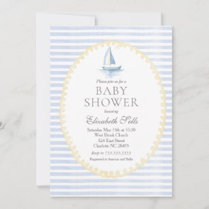 Segelboot-Baby-Shower-Einladung, Jungen-Baby-Showe Einladung