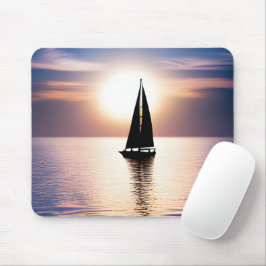 Segelboot bei Sonnenuntergang Mousepad