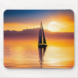 Segelboot bei Sonnenuntergang Mousepad