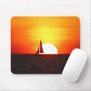 Segelboot bei Sunset Mousepad