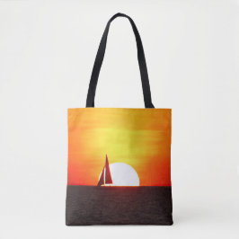 Segelboot bei Sunset Tasche