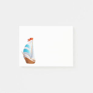 Segelboot Blau Türkis - Ozean Segler Post-it Klebezettel
