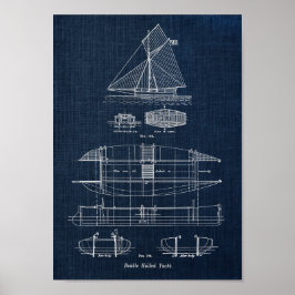 Segelboot Blueprint Nr. 3 Poster