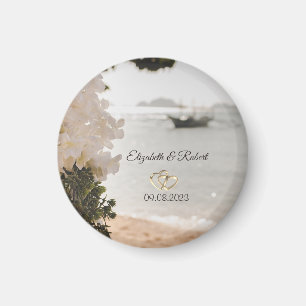 Segelboot Blumen Strand Hochzeit Magnet