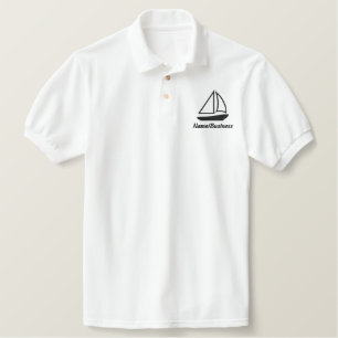 Segelboot Emblem Polo Shirt bestickt