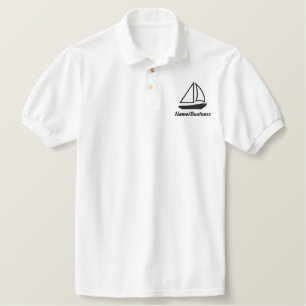 Segelboot Emblem Polo Shirt Embroi... -Gestalted