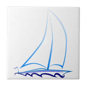 Segelboot Fliese