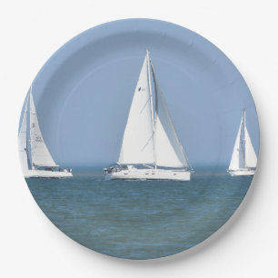 Segelboot-Foto auf PapierTeller