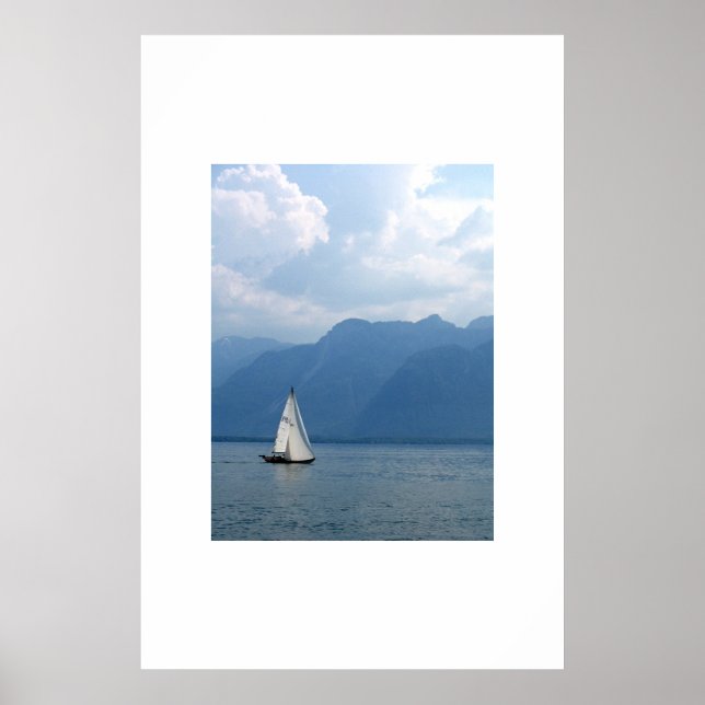 Segelboot, Genfersee, Schweiz Poster (Vorne)