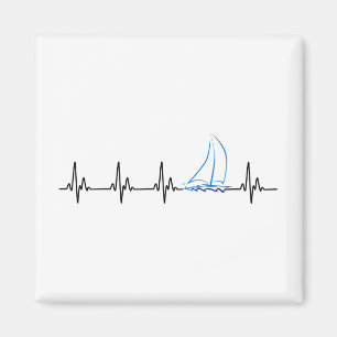 Segelboot Heartbeat Funny Sailboat Magnet