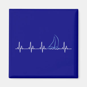 Segelboot Heartbeat Funny Sailboat Magnet