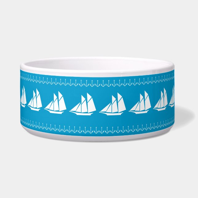 Segelboot Hunde-Schüssel Napf (Vorderseite)