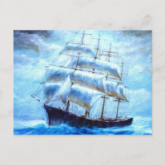 Segelboot im Meer Postkarte