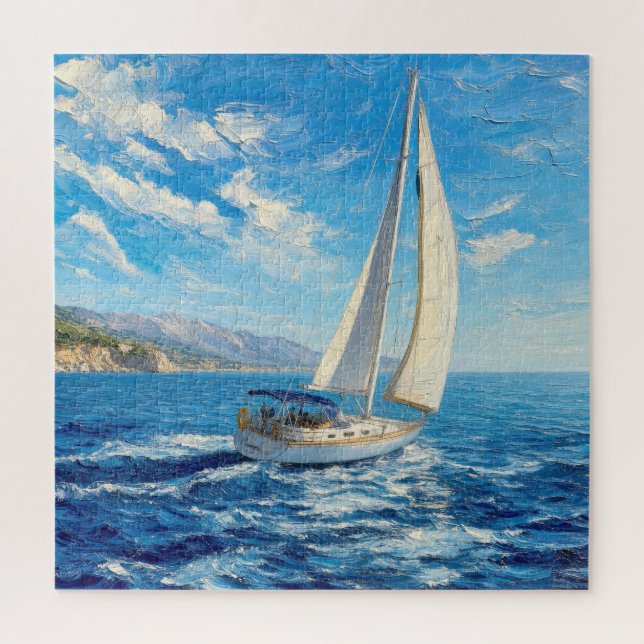 Segelboot-Impasto-Malerei  (Vertikal)