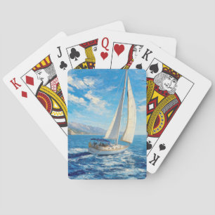 Segelboot-Impasto-Malerei Spielkarten