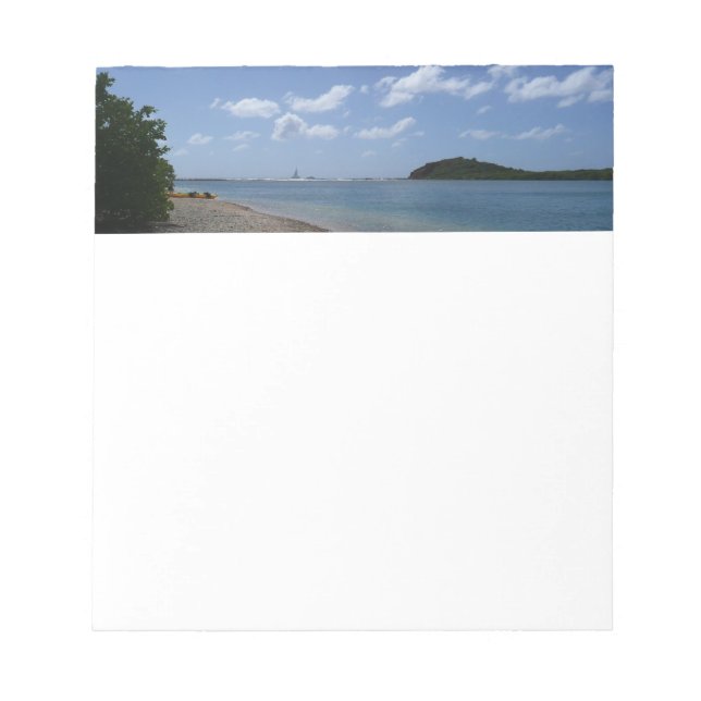 Segelboot in der Ferne bei St. Thomas Notizblock (Vorderseite)