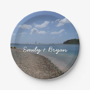 Segelboot in der Ferne bei St. Thomas Pappteller