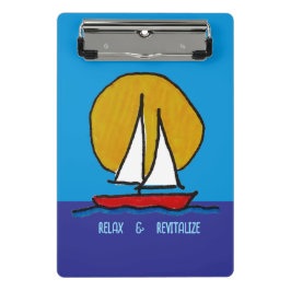 Segelboot in der Sonne Mini Klemmbrett