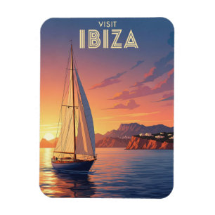 Segelboot in Ibiza Spanien Reisen Magnet